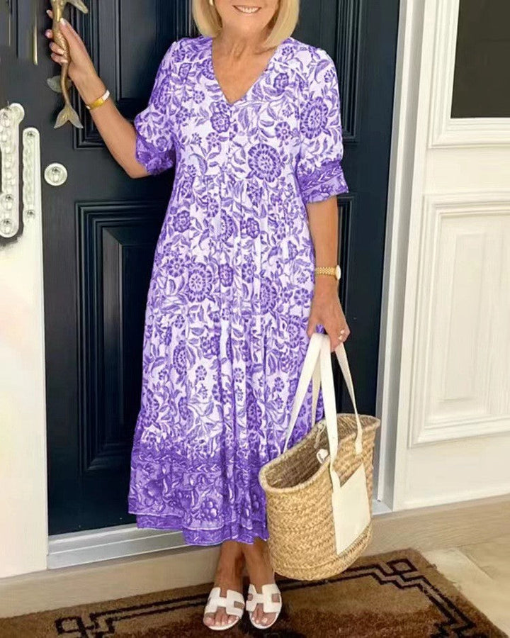 Keisha - Graceful V-Neck Floral