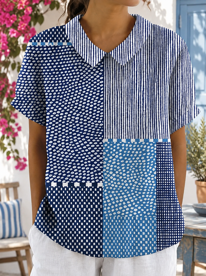 June – Draped Collar Blouse