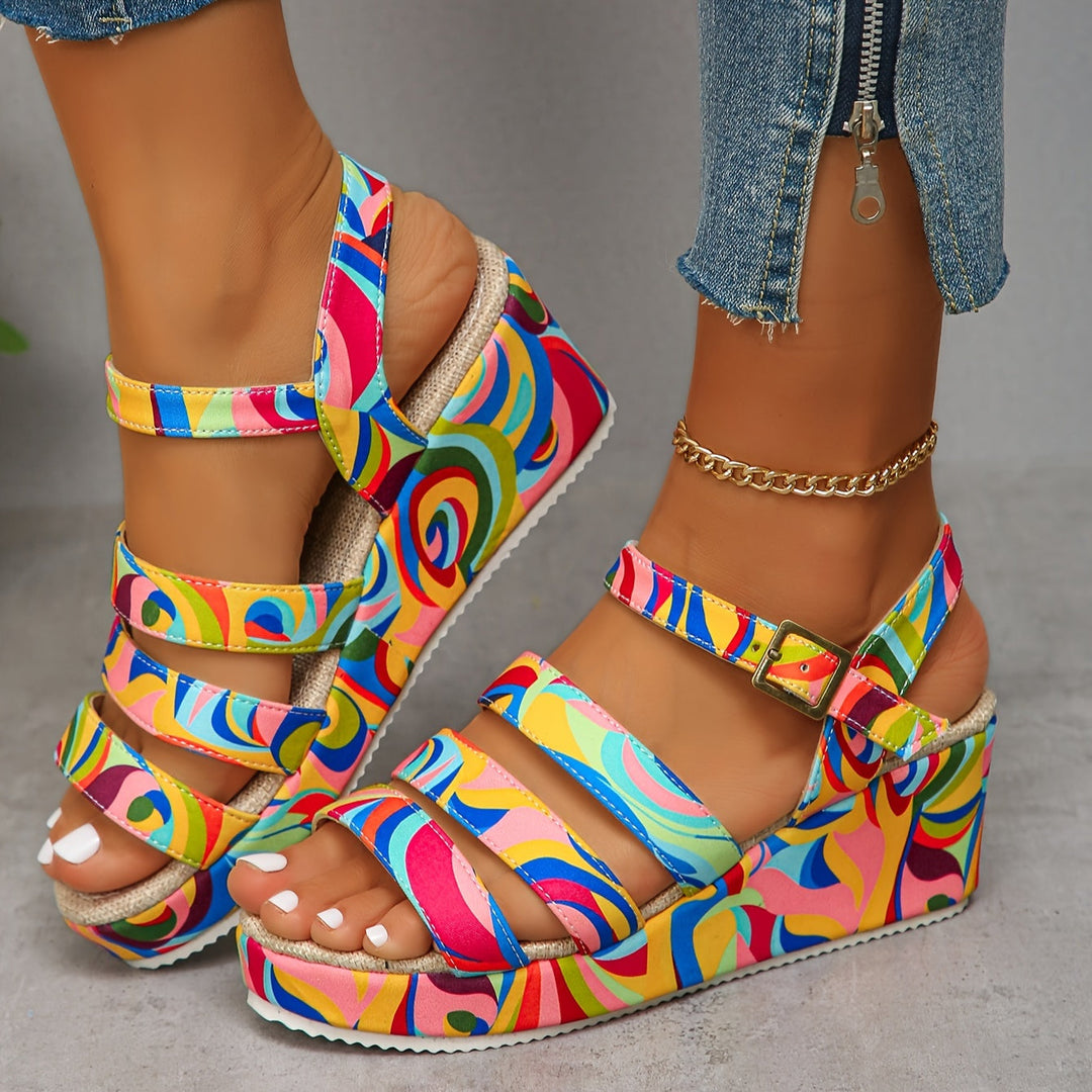 Solene - Platform Ankle Strap Sandals for Effortless Height