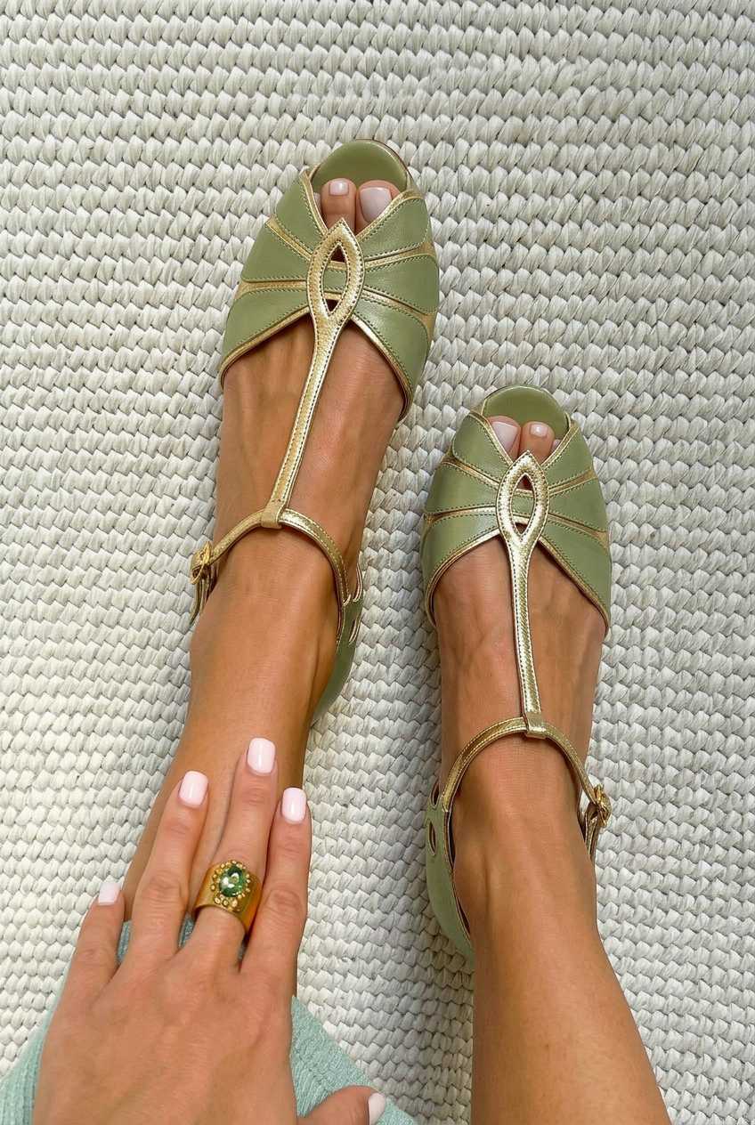 Isabella – Cut-Out Peep-Toe Block Heels with T-Strap – Byron Grace