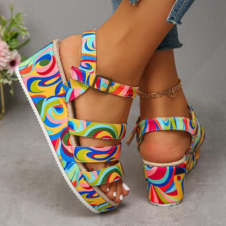 Solene - Platform Ankle Strap Sandals for Effortless Height