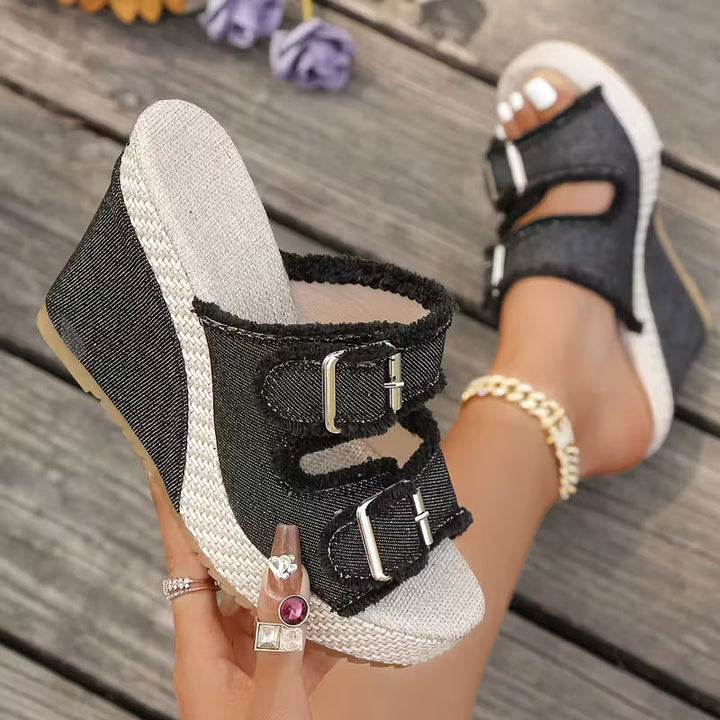 Amity - Fray Edge Wedge Sandals
