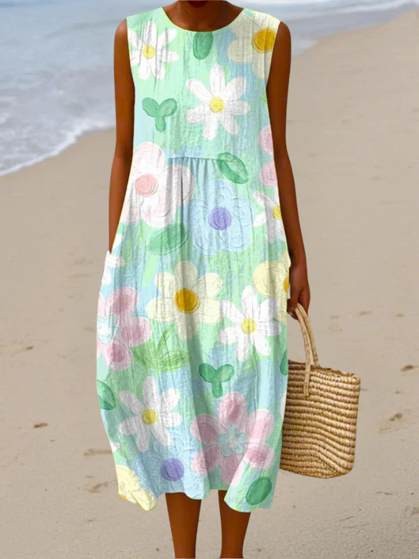 ERIN - Pastel Floral Midi Dress