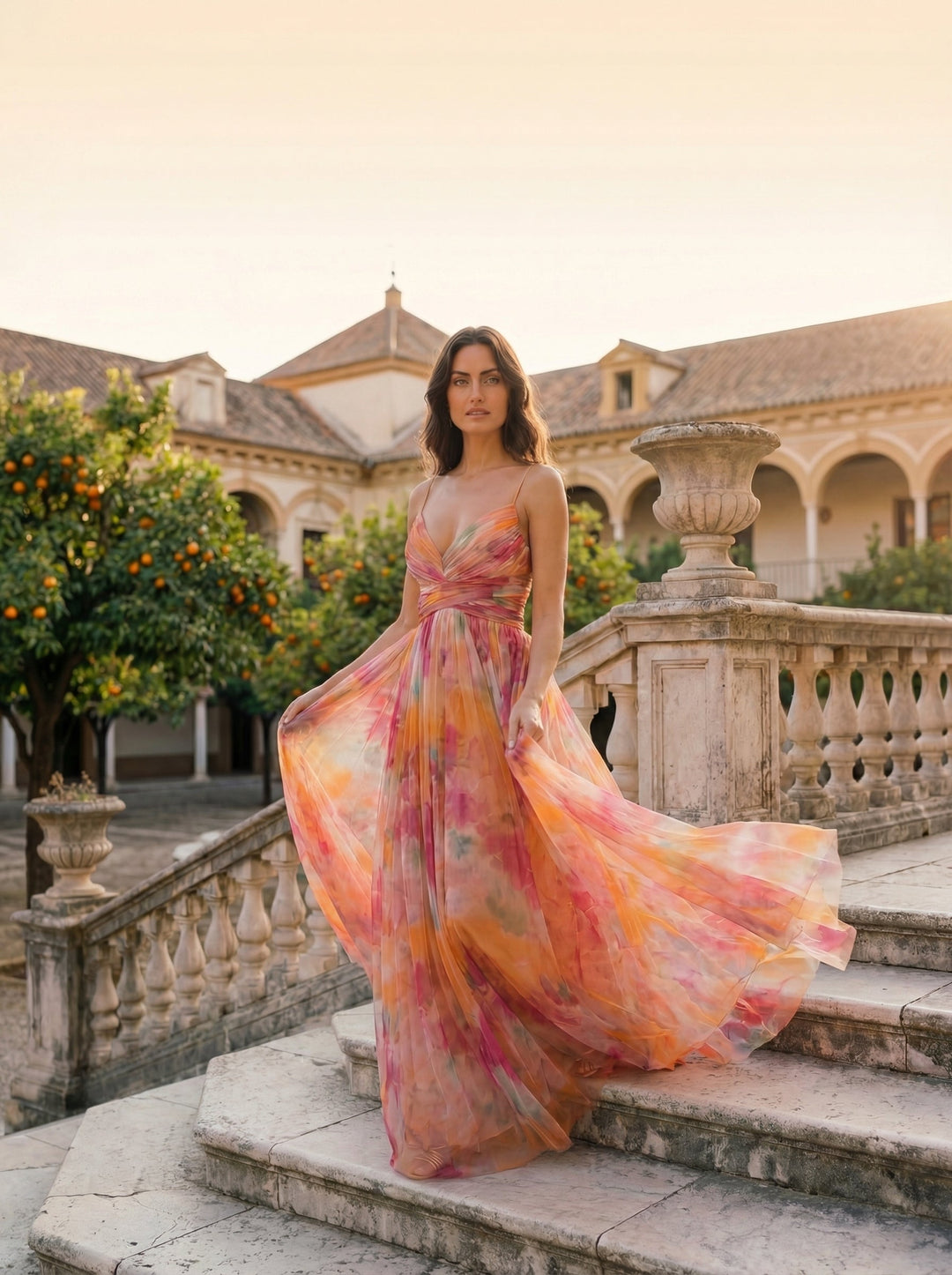 Sophie - Elegant Silk Marbella Dress