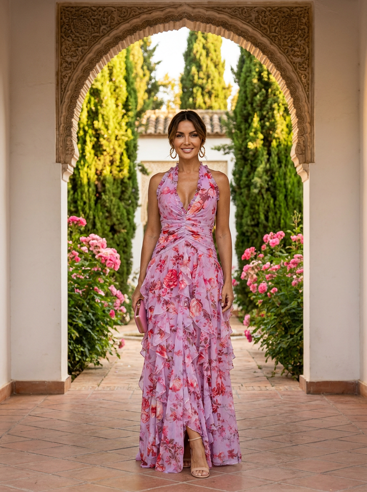 Poppy - Elegant Halter-Neck Maxi Dress