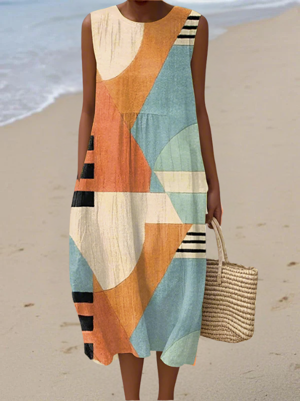 IRIS - Geometric Midi Dress