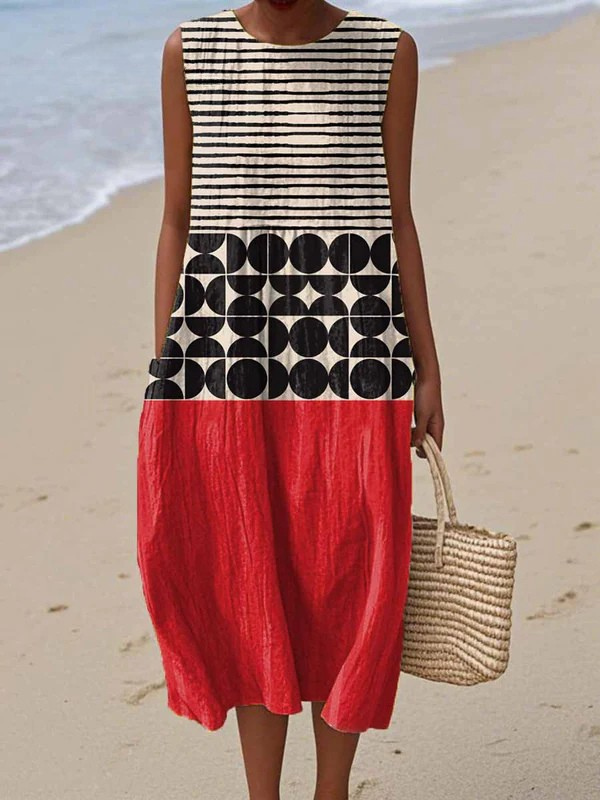 JANE - Colour Block Midi Dress