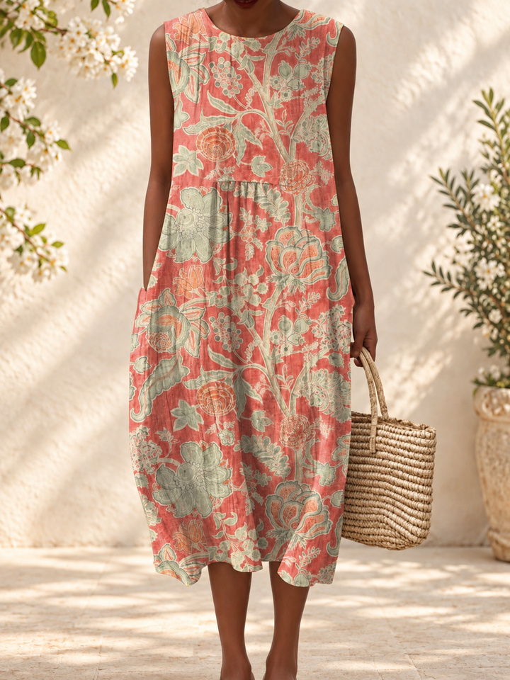 Beth™ - Floral Midi Dress — spring setting