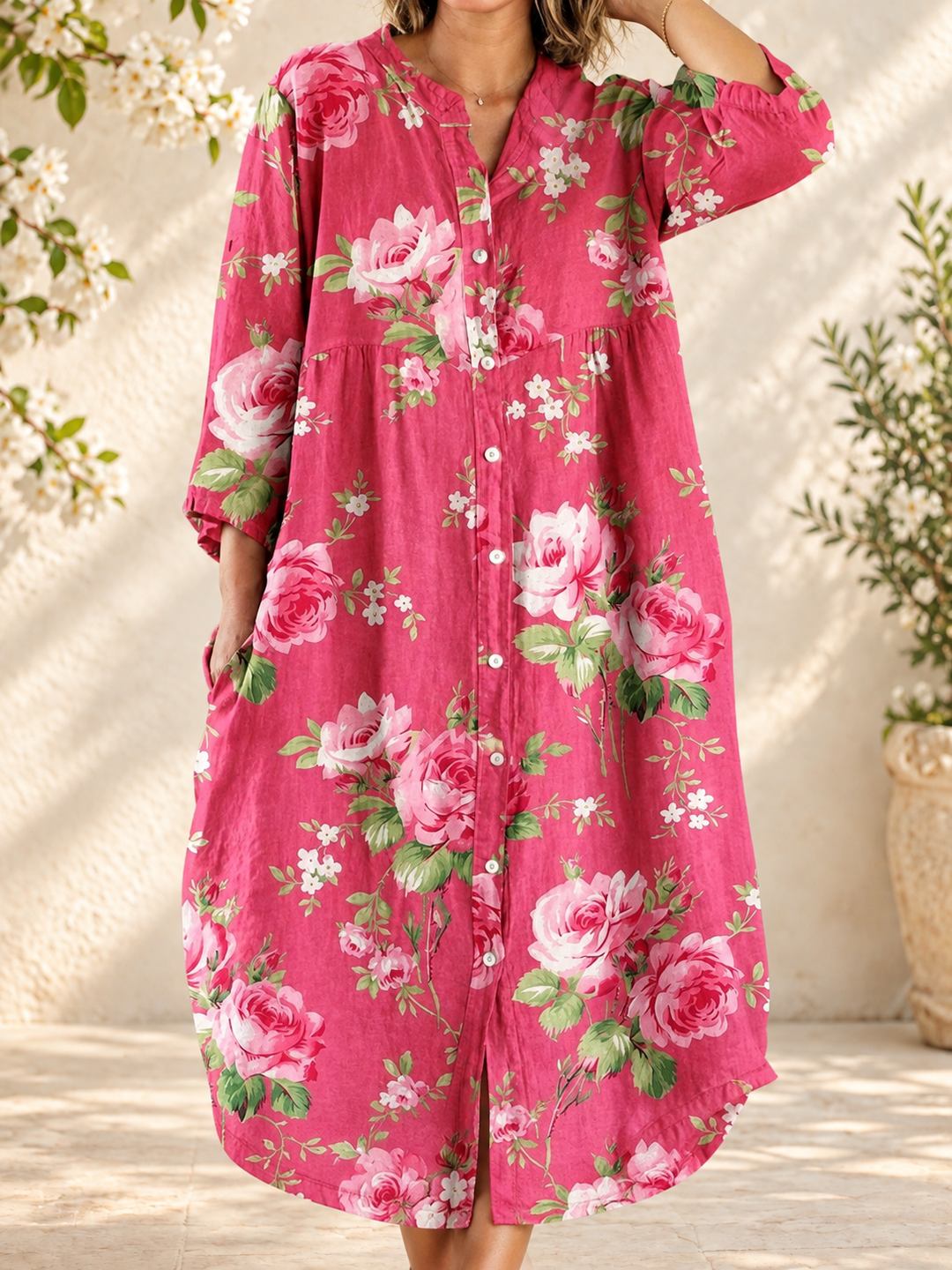 Maddie - Art Floral Dress — spring setting