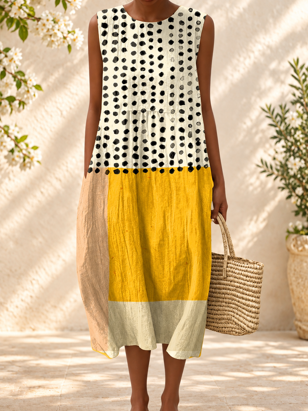LUNA - Relaxed Retro Midi Dress — spring setting