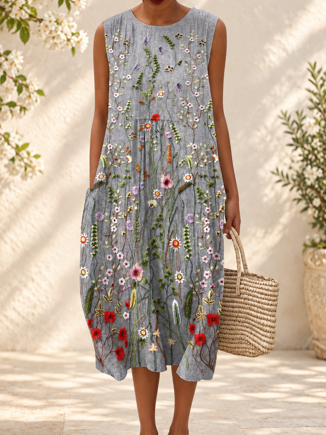 CARA - Wildflower Midi Dress — spring setting