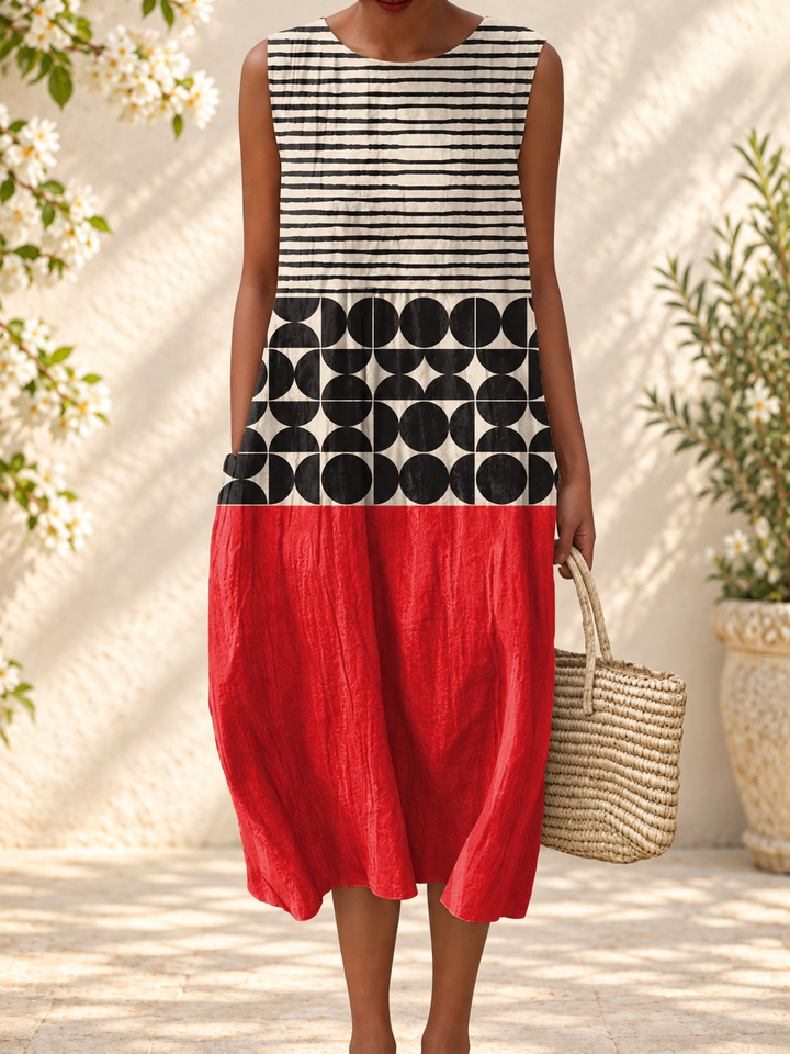 JANE - Colour Block Midi Dress — spring setting