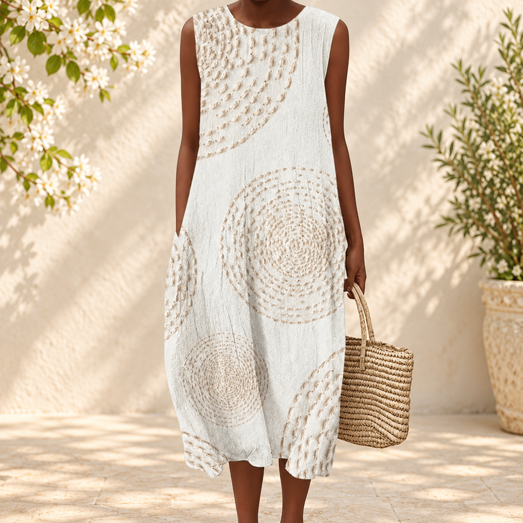 LUNA - Relaxed Retro Midi Dress — spring setting