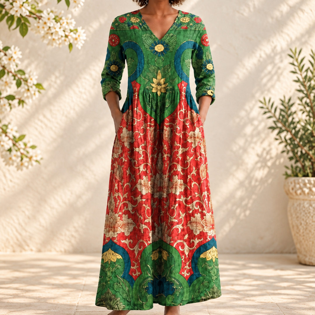 Judith - Vintage Floral Maxi Dress — spring setting