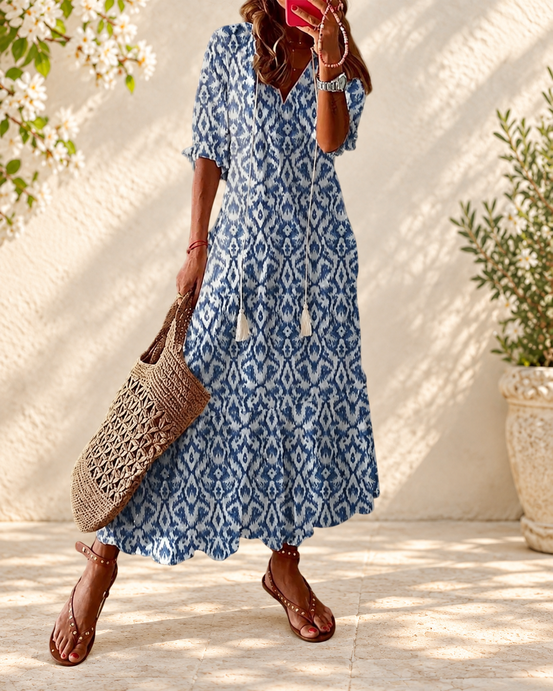 Amalia - Boho Vintage Summer Maxi Dress — spring setting