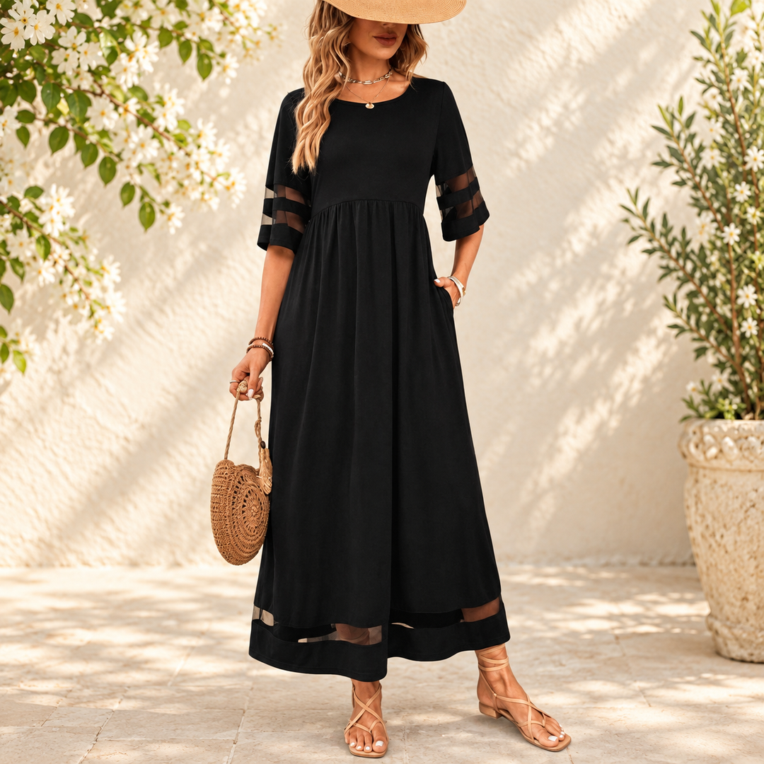 Aubrey™ - Flattering Tummy-Smoothing Midi Dress — spring setting