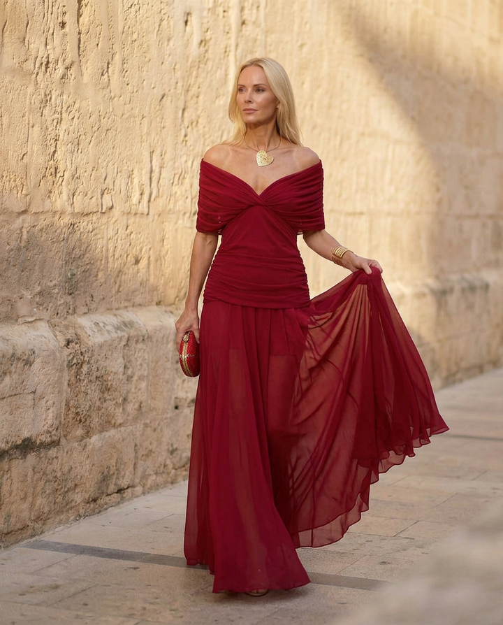 Evie - Elegant Silk Santana Dress