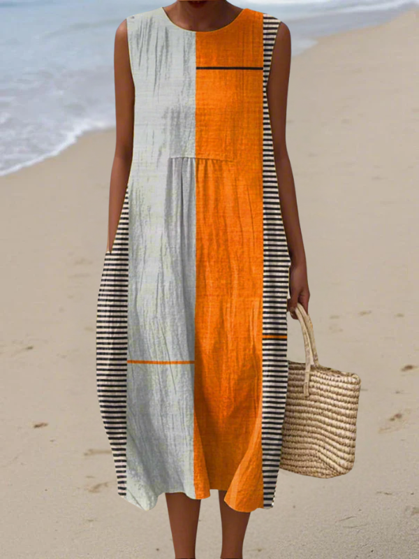 MAY - Colour Block Midi Dress