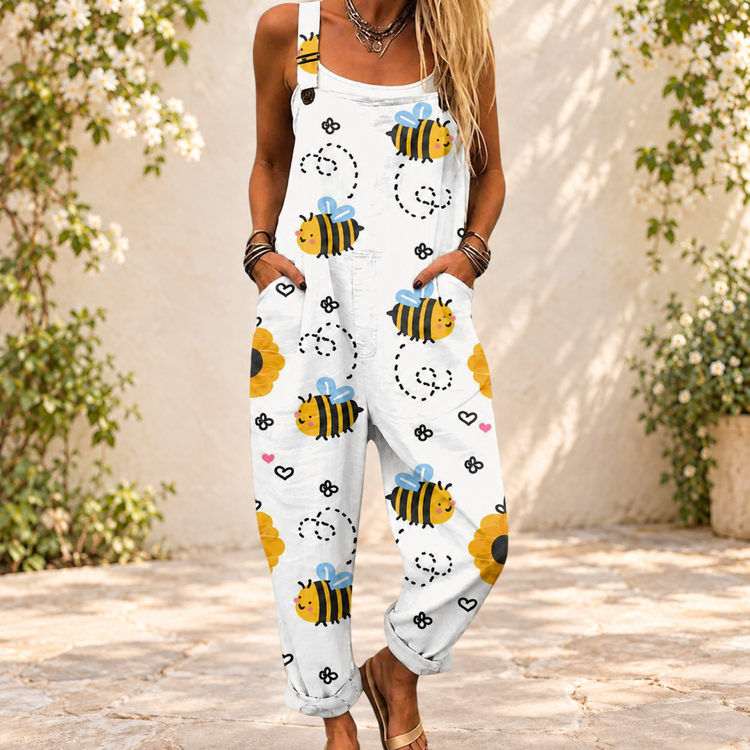Maddie – Comfortable Printed Overall – Overalls spring courtyard
