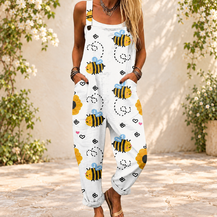 Maddie – Comfortable Printed Overall – Overalls spring courtyard