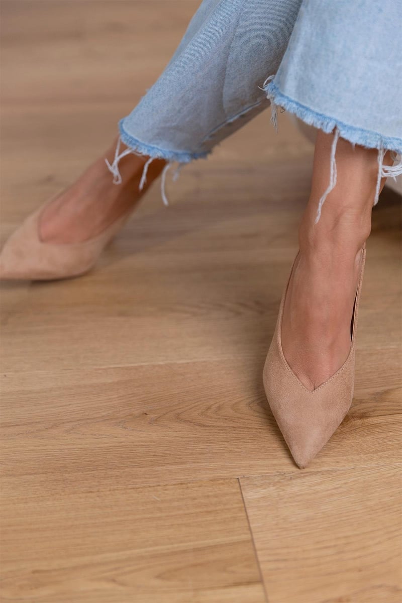 Helena - Nude Slingback Heels