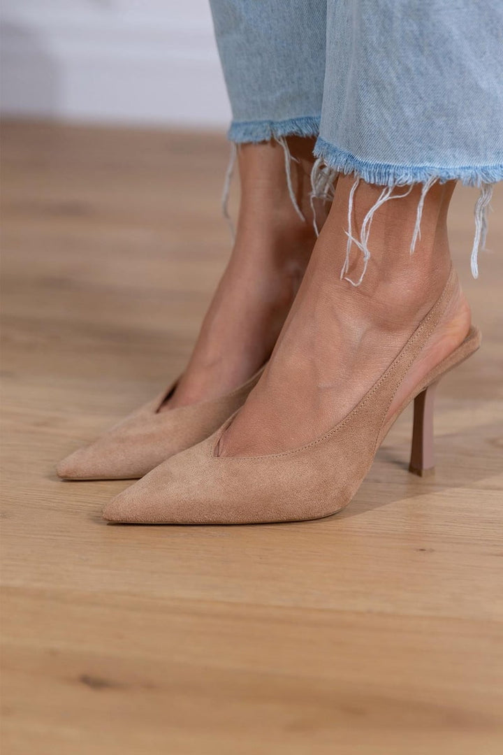 Helena - Nude Slingback Heels