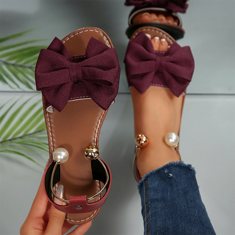 Cambria - Pearl Detail Strap Sandals