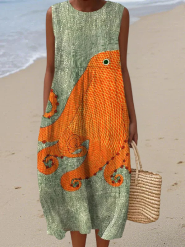 TESS - Ocean-Inspired Midi Dress