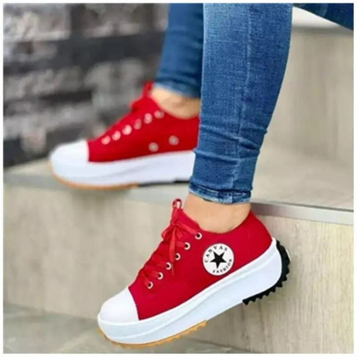 Imani – Platform Canvas Sneakers with Structured Sole